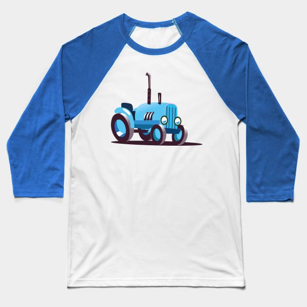 Cute Blue tractor Baseball T-Shirt by nickemporium1